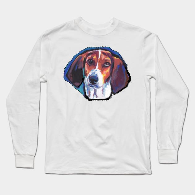 Treeing Walker COONHOUND Dog Bright colorful pop dog art Long Sleeve T-Shirt by bentnotbroken11